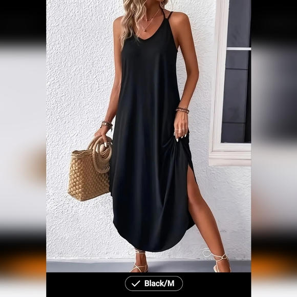 BLACK STRAPPY DRESS - Picture 3 of 6